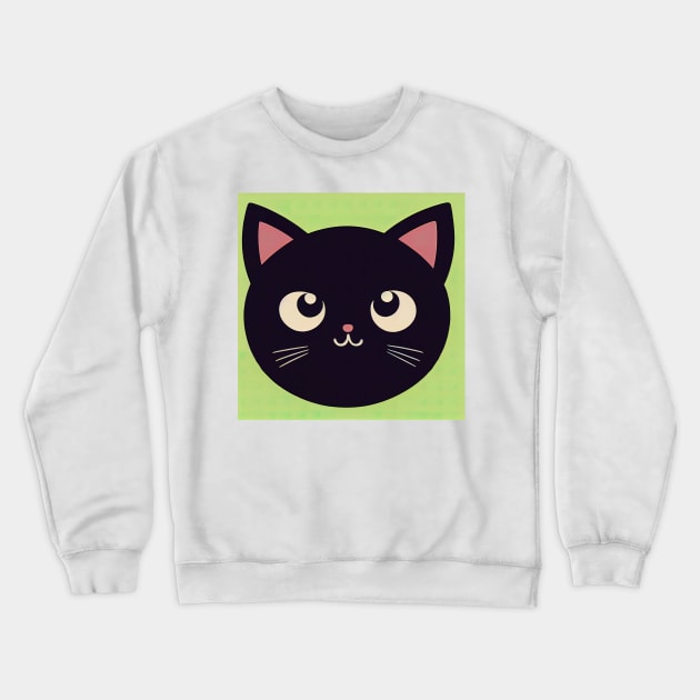 Cartoon cat character icon logo Crewneck Sweatshirt by DyeruArt